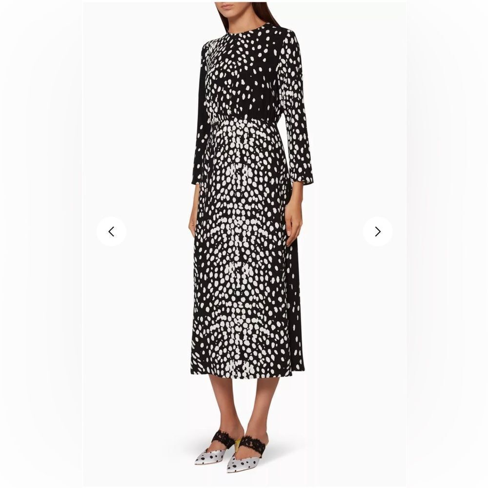 Elegant Black And White Polka Dot Dress